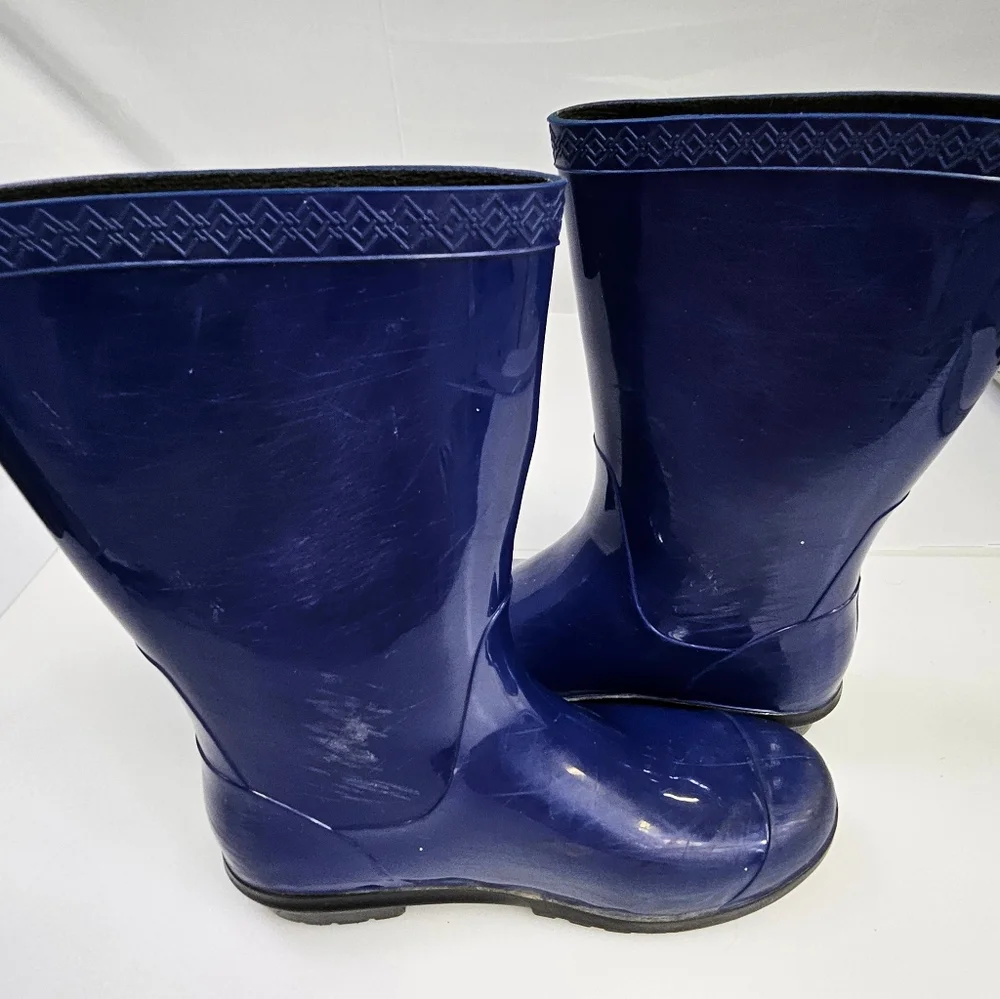UGG Australia Rubber Rain Boots Waterproof Outdoor‎ Blue Size 6 Women's 1014452